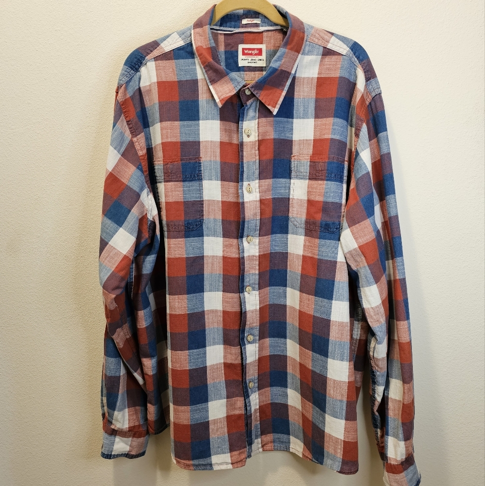 Men's Wrangler long sleeve button down shirt Size 3X